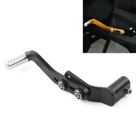 Flashbuyeasy 550749610409 Cnc Gear Shift Lever Footrest Pedal Foot Rest Shifter Aluminum Black Universal