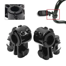 Flashbuyeasyusa 550735549010 Motor 1 Inch 1.25 Highway Bar Foot Pegs Mount Clamps Bracket Set For Harley Black