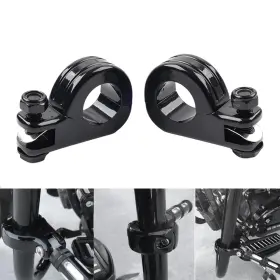Fortodayyusa 550730225834 Foot Peg Mount Clamp Bracket For Harley 1 1/4 Inch Highway Engine Crash Bar Black
