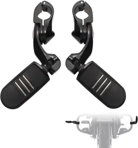 0016 Fovplue 049500285203 1.25 Inch Highway Gloss Black Footpegs
