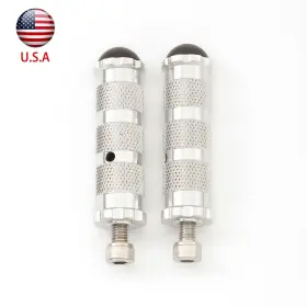 Fx-djz-es-210609-1-3 Fxcnc 8mm Cnc Rearset Footrests Footpegs Foot Pegs Universal Motorcycle Silver A Pair
