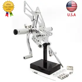 Fx-jt-k1-ks-220111-2-4 Fxcnc For Suzuki Gsxr600 Gsxr750 1996-2005 Cnc Rearset Footrest Footpegs Pedal Silver