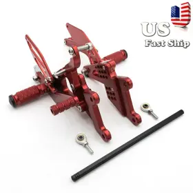 Fx-jt-r6-03-05-r1j-210803-5 Fxcnc Cnc Motorcycle Rearsets Footpegs Pedals Peg Fit Yamaha Yzf R6 2003 2004-2005 Red
