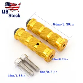 Fx-jzxk-rzm2e-200410-m-4 Fxcnc Cnc Aluminum Motorcycle Gold Foot Pegs Rearsets 8mm Fixing Silver Knurled