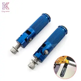 Fx-zdjd-ss-2101030-1 Fxcnc 2x Universal Cnc Motorcycle Foldable Footpegs Foot Peg Rest Rearset Racing Blue