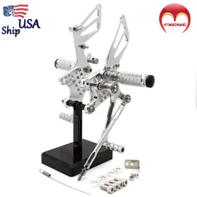 Kr3-jt-r1-210527-06 Fxcnc For Suzuki Gsxr1000 2000-2004 Rised Cnc Adjust Footpeg Rearsets Foot Peg Silver