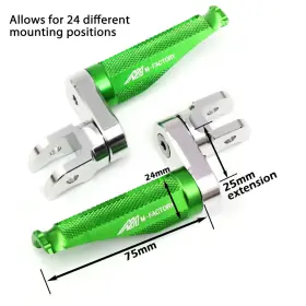 Fpfg47m25simfpxxxgsuspn211 Gstar Mfp 1 Inch Lowering Green Front Foot Pegs Fit Kawasaki Z800 13 14 15 16 17