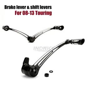 Cy-sm-637-bk Happy-motor Cnc Cut Brake Arm Shifter Lever Black For Harley Electra Street Glide 2008-2013
