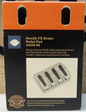 42650-08 Harley-davidson Nos Oem Stealth Foot Brake Pedal Pad Small Xl Fxd Fxs Xg Chrome / Rubber