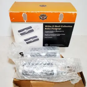 50500856 Harley-davidson Oem 18 Fxbb Fxbr Fxlr Willie G Skull Rider Footpegs Set Kit