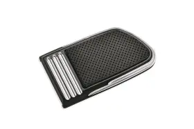 50600186 Harley-davidson Defiance Brake Pedal Pads - Large Black Anodized Machine Cut Color Obsolete