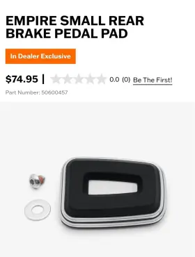 50600457 Harley Davidson Oem Empire Brake Pedal Pad #50600457