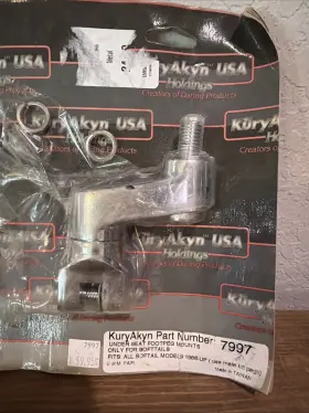 7997 Harley-davidson Kuryakyn Chrome Under Seat Foot Peg Mount One Single