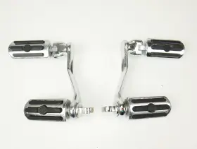 B29934 Harley-davidson 88-21 Models Chrome And Black Crash Bar Highway Double Pegs Set