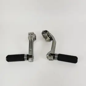 B4679238 Harley-davidson Long Satin And Black Angled Adjustable Mount Highway Pegs