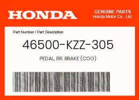 46500-kzz-305 Honda Genuine Pedal Rr. Brake Coo -