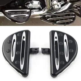 Hukyu 612046882696 Black Rear Passenger Floorboards Boards Foot Pegs For Harley Electra Glide Dyna