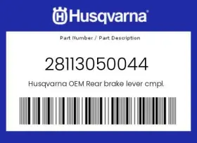 28113050044 Husqvarna New Genuine Oem Rear Brake Lever Cmpl. -