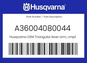 A36004080044 Husqvarna Genuine Triangular Lever Arm Cmpl. -