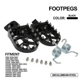 M11140337-b Jfg Racing Dirt Bike Foot Pegs Cnc For Yz125 Yz250f Yz450f Wr250f Black