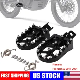 W11140425-z Jfg Racing Dirt Bike Foot Pegs Motorcycle Cnc For Klr 650 Klr650 1987-2018 2021-2024 Black
