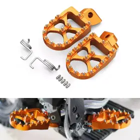 Trs795 Jos Racing Ktm Husqvarna Footpegs Cnc Aluminium Anodized Orange Mx