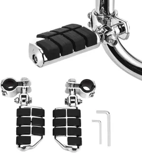 Kingamp03620 King Showden Motorcycle Foot Pegs Rest Highway Footpegs Compatible With Road Chrome