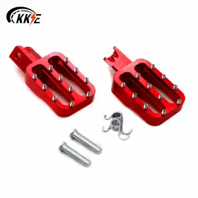 C00fp01rd Kke Cnc Red Pit Bike Footrests Foot Pegs Pedals Fit Crf50 Pw50 Pw80 Ttr50 Xr50