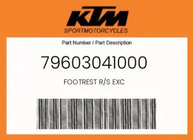 79603041000 Ktm Genuine Footrest R/s Exc -