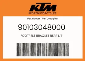 90103048000 Ktm Genuine Footrest Bracket Rear L/s -