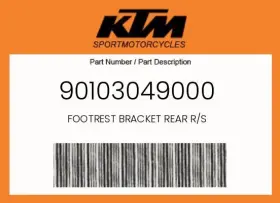 90103049000 Ktm Genuine Footrest Bracket Rear R/s -