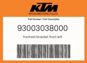 93003038000 Ktm Genuine Footrest Bracket Front Left -