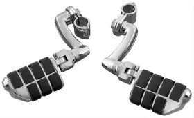419061 Kuryakyn Foot Pegs Longhorn Offset Highway Dually Iso Style Steel Chrome Pair