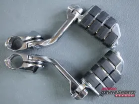 4526 Kuryakyn Dually Iso Highway Pegs Tour Tech Long Angled Mounts Chrome 1 1/4 Inch