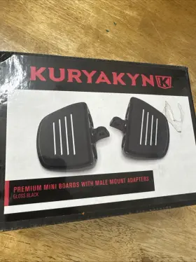 7578 Kuryakyn Black Streamliner Mini Boards Floorboards Harley Passenger Pegs