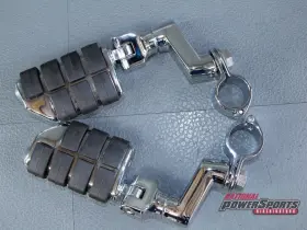 7986 Kuryakyn Dually Iso Highway Pegs Longhorn Offset Clamps 1 1/4 Inch Chrome