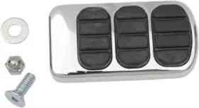 8027 Kuryakyn Iso-brake Pedal Pad Chrome Black Aluminum Neoprene Standard