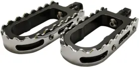 La-7205-00b La Choppers Bmx Footpegs - Black Peg With Chrome Teeth 1620-1184