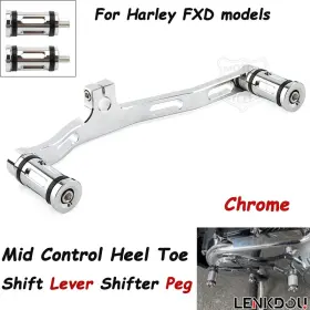 Mp03-001-0040c-adt Lenkdou For Harley Dyna Fxd 1991-2007 Mid-control Heel Toe Shift Shifter Lever Peg Pedal