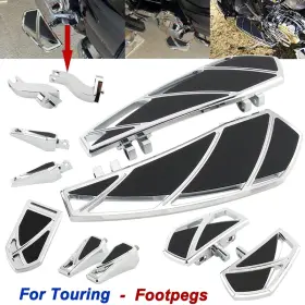 Mp03-002-0022c-ble Lenkdou Full Floorboards Brake Pedal Shifter Shift Peg Foot Pegs Kit For Harley Touring