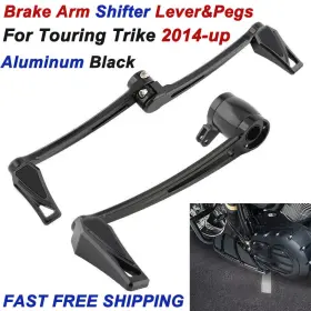 Mp03-003-0023b-aim-1 Lenkdou Black For Harley Brake Arm Pedal Kit Shifter Lever Pegs Touring Road King Trike