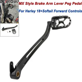 Mp03-003-0025bl1 Lenkdou Mx Style Brake Arm Lever Peg Pedal For Harley Softail Low Rider S Street Bob 18