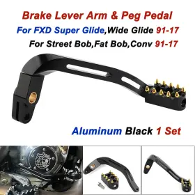 Mp03-003-0030b-bim Lenkdou Brake Lever Arm Peg Pedal Kit For Harley Dyna Fxd Super Glide Fat Bob 1991-2017
