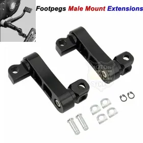 Mp03-004-0006b-dt Lenkdou For Harley Cnc Foot Pegs Highway Male Mount Extensions Bracket Road King Softail