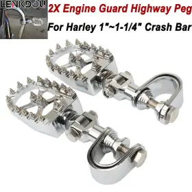 Mp03-004-0027-kid Lenkdou 1 Inch -1/4 Motorcycle Foot Pegs Engine Guard Highway Bracket Clamp Universal