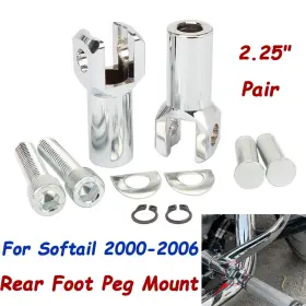 Lenkdou Mp03-dtus004-0003c Pair Passenger Foot Peg Support Mount Holder Clevis Kit For Harley Softail 00-06