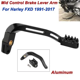 Mp03-le003-us0030b-a Lenkdou Brake Lever Arm With Foot Peg Pedal For Harley Dyna 1991-17 Super Glide Street Bob