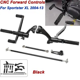 Mp03-le012-0012b Lenkdou Black Forward Controls Footpegs For Harley Sportster Xl883 1100 1200 2004-2013