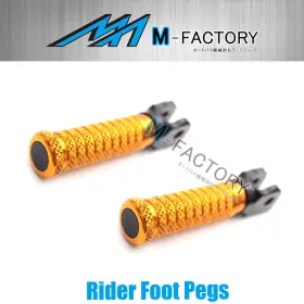 Rmdfpa170bkpolegdus003 M-factory Gold M-grip Rider Front Foot Pegs For Yamaha Fz6 /s Fazer 04-16 15 14 13 12 11