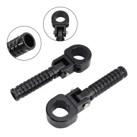 Fp-376-blk Madhornets Universal Front Footrests Foot Pegs Fit For Motorcycle With 1.25 Inch Bars Blk
